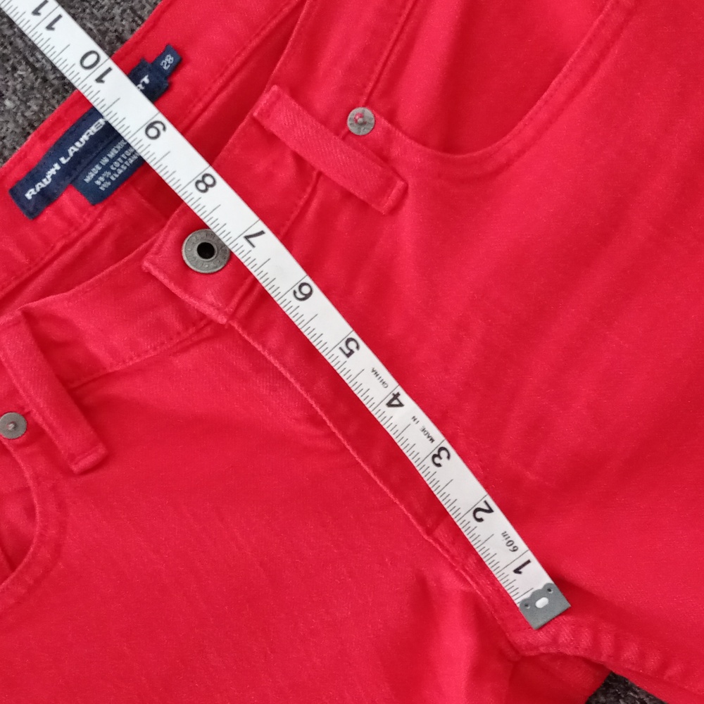 💋Ralph Lauren Sport💋 - Red Stretch Denim Short - Picture 11 of 13